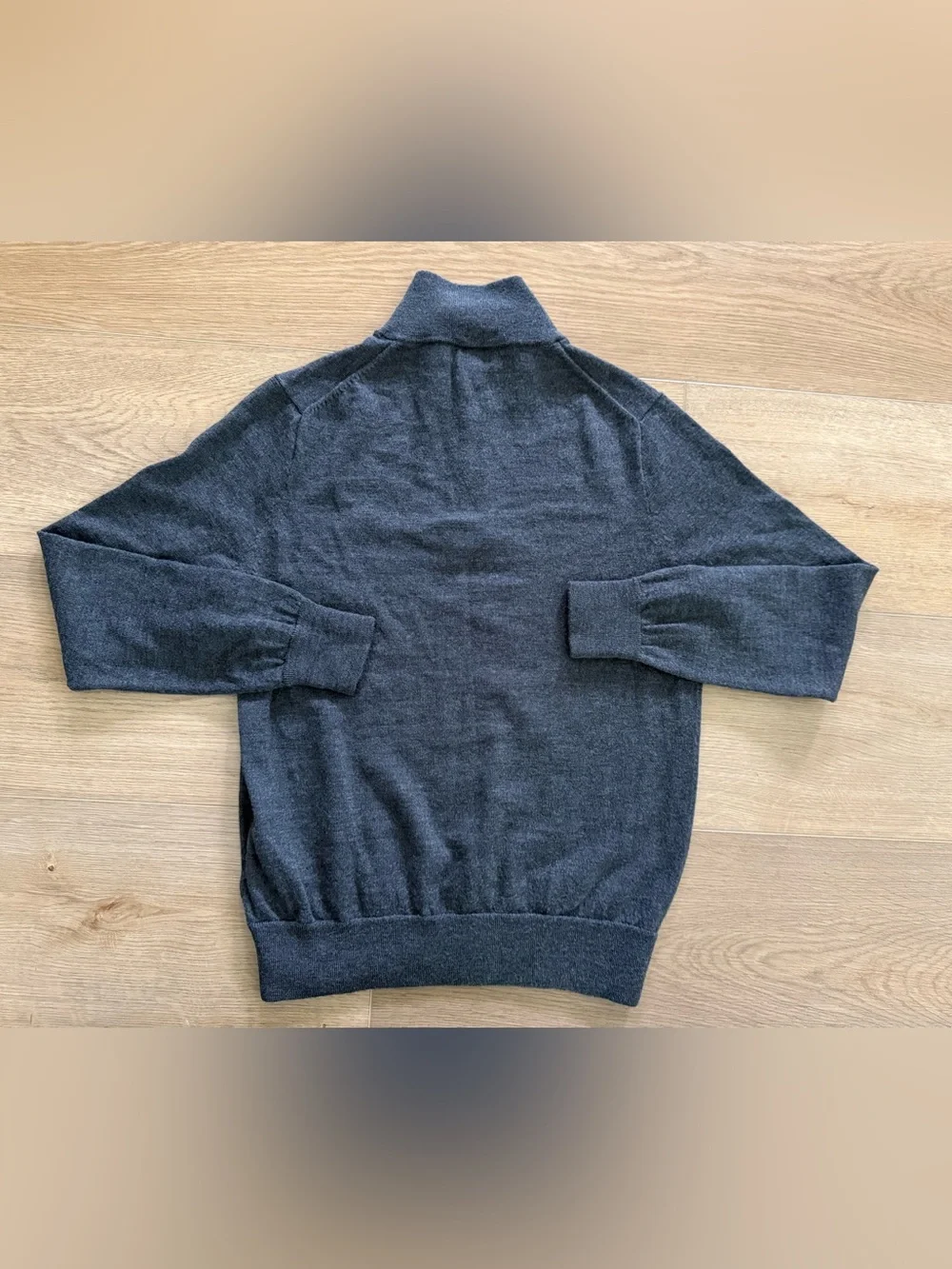 J.Crew Merino Wool Half Zip Mock Neck Sweater Charcoal Gray Slim Large